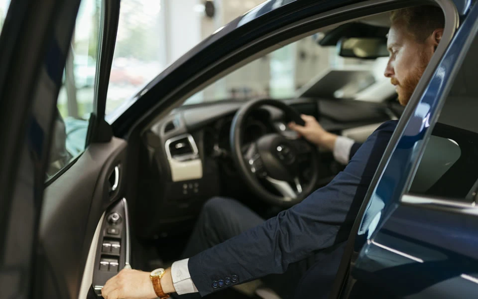 Man testing a vehicle